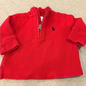 Ralph Lauren Red Kids Half-Zip Sweater